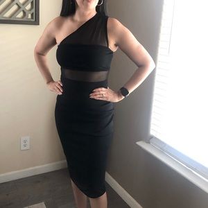 Express One Shoulder Mesh Sheath Dress NWOT